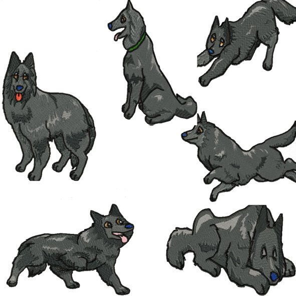 Belgian Shepherd Embroidery Collection : 7 files